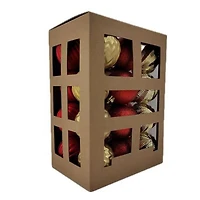 Holiday Time 24 Count Shatterproof Ornaments-Red/Gold, 24 pieces