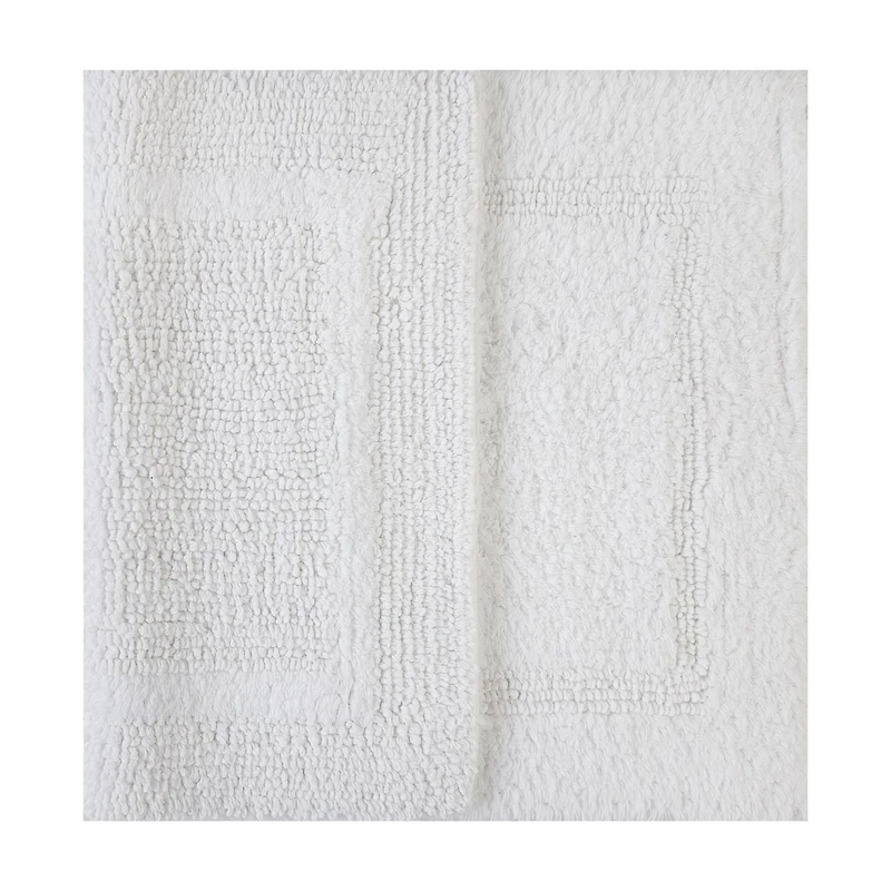 Tapis de bain réversible en coton Better Homes & Gardens, blanc arctique, 43 x 61 cm
