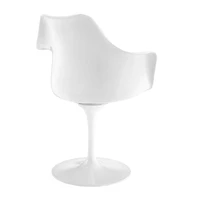 Fauteuil Tulipe Blanc Céleste avec Coussin Rouge