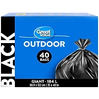 Great Value Giant Outdoor Garbage Bags, 88.9 x 122 cm