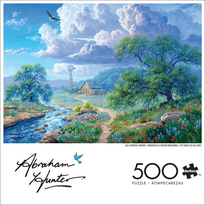 Buffalo Games Hill Country Summer 500-Piece Interlocking Jigsaw Puzzle for Adults Ages 14-99 Years