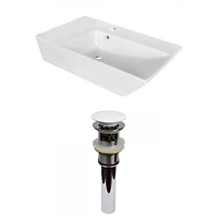 American Imaginations AI-31399 16,5 pouces W au-dessus du navire blanc de compteur pour le perçage de centre de 1 trou