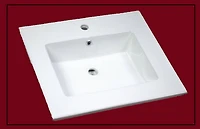 American Imaginations 25 in. Ensemble de dessus en céramique W 1 trou en couleur blanche - Drain de trop-plein incl. AI-29921