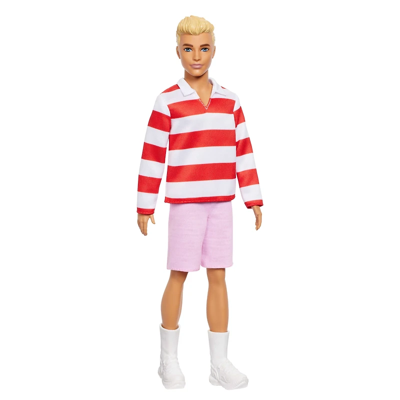 Barbie-Poupée Ken Fashionistas-avec haut à rayures rouges et short
