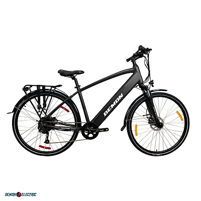 Demon Electric 27.5" Electric Bike, 350W 48V Motor Commuter eBike for Adults, 32 km/h Electric Bicycle, Shimano 9-Speed City E-Bike, Black