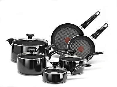 Batterie de cuisine en aluminium 10 pièces T-fal Expert Noir