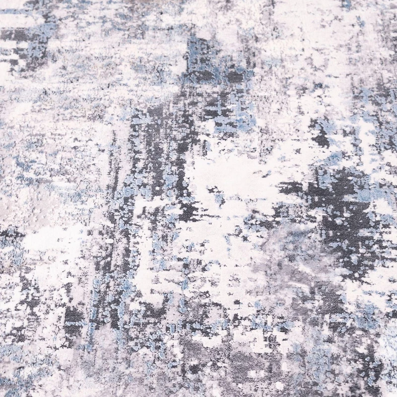 Banburry Ocean Blue and Grey Woven Area Rug