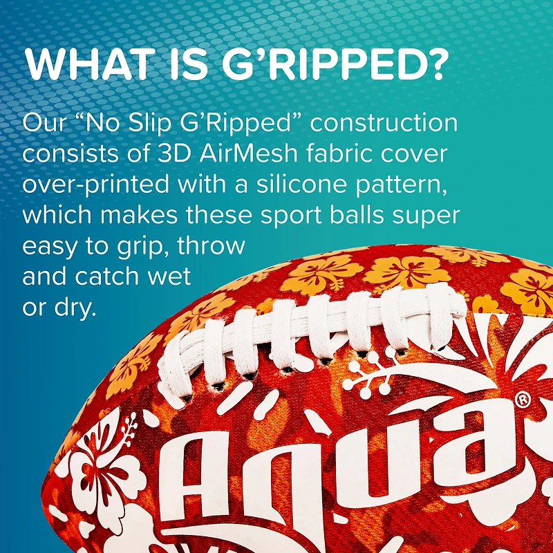 Aqua Leisure G’RIPPED Football – Easy-Grip Outdoor & Water Football (Ages 5+)