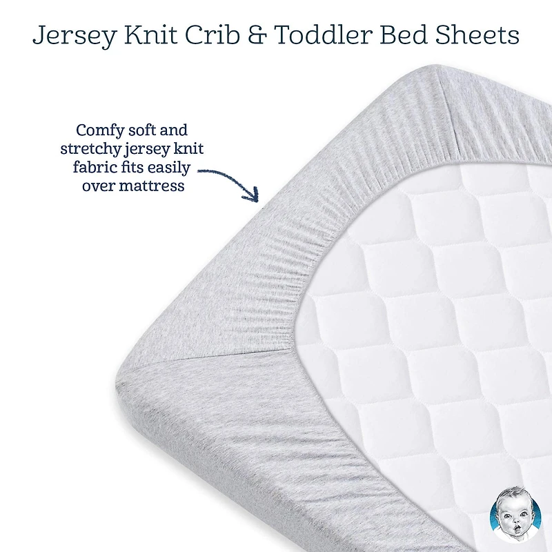 Gerber Baby Boys Grey Stripes Fitted Crib Sheet