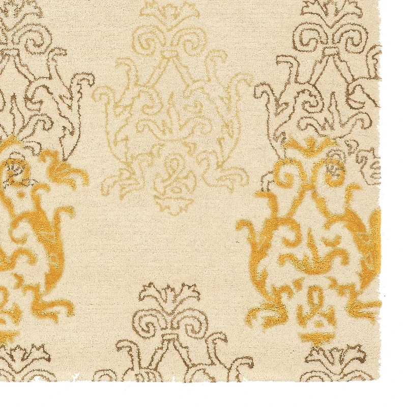 Tapis en Laine Aspire Damassé ivoire et or de 8 pi x 11 pi
