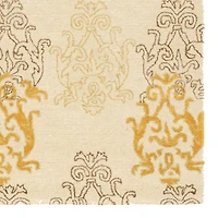 Tapis en Laine Aspire Damassé ivoire et or de 8 pi x 11 pi