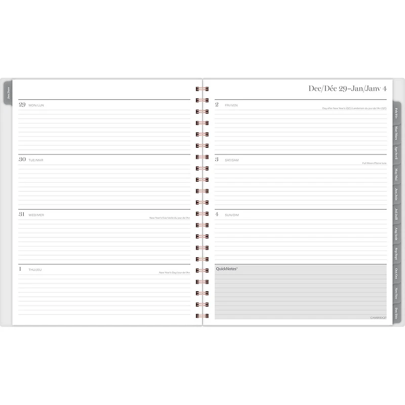 Agenda Grand CAMB pivoine or rose W/M,26 Agenda