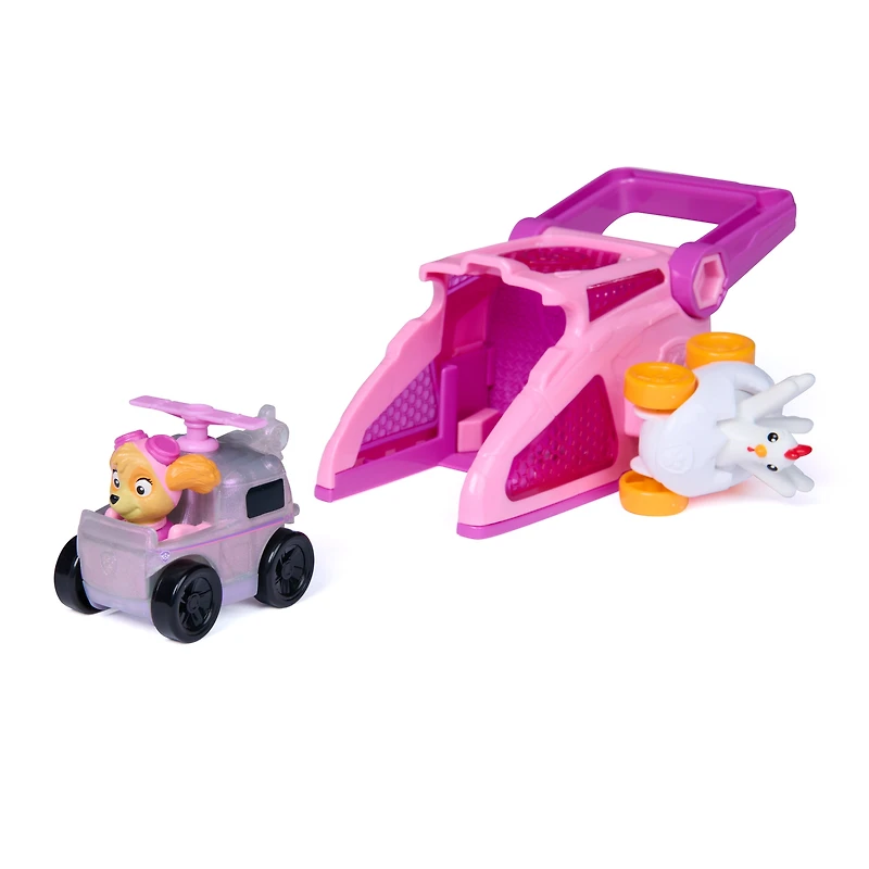 PAW Patrol, Lanceur Brigade canine Stella avec véhicule Galinetta, Coffret de 2 véhicules, jouets pour garçons et filles à partir de 3 ans