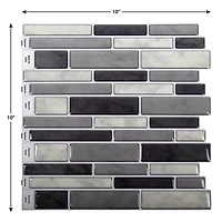 Truu Design Self-Adhesive Slim Subway Peel and Stick Backsplash Wall Tiles