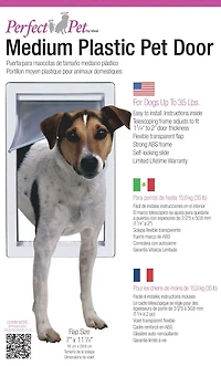 Perfect Pet Medium Plastic Pet Dog Door, 7" x 11 1/4" Pet Door