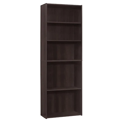 Monarch Specialties Bookshelf, Bookcase, 6 Tier, 72"h, Office, Bedroom, Laminate, Brown, Transitional