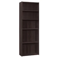 Monarch Specialties Bookshelf, Bookcase, 6 Tier, 72"h, Office, Bedroom, Laminate, Brown, Transitional