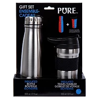 PURE Drinkware, Water Bottle and Coffee Tumbler Set