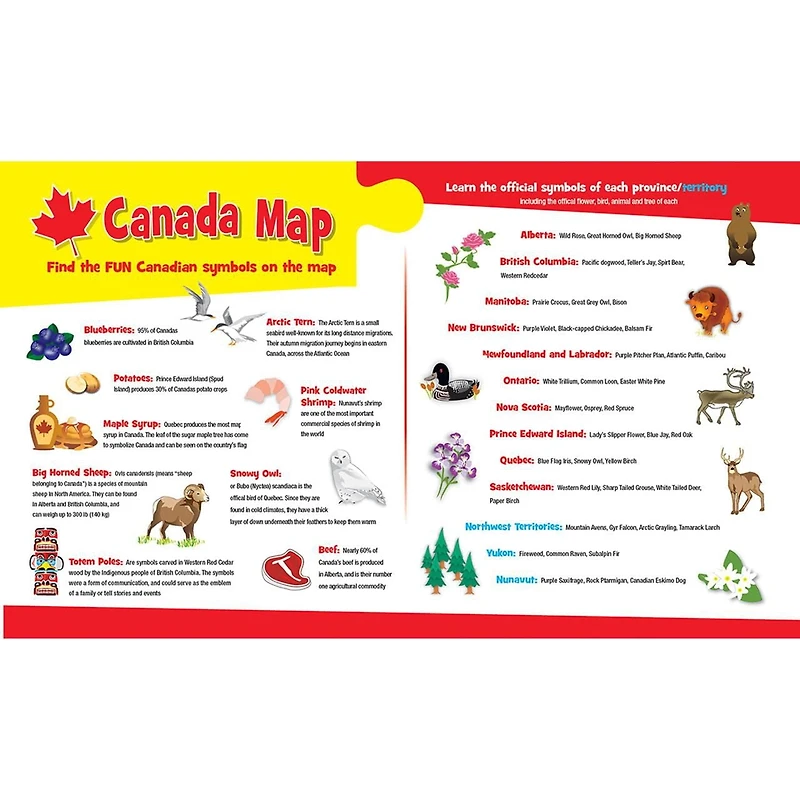 MasterPieces Puzzle Company Canadian Map 60 Piece Jigsaw Puzzle