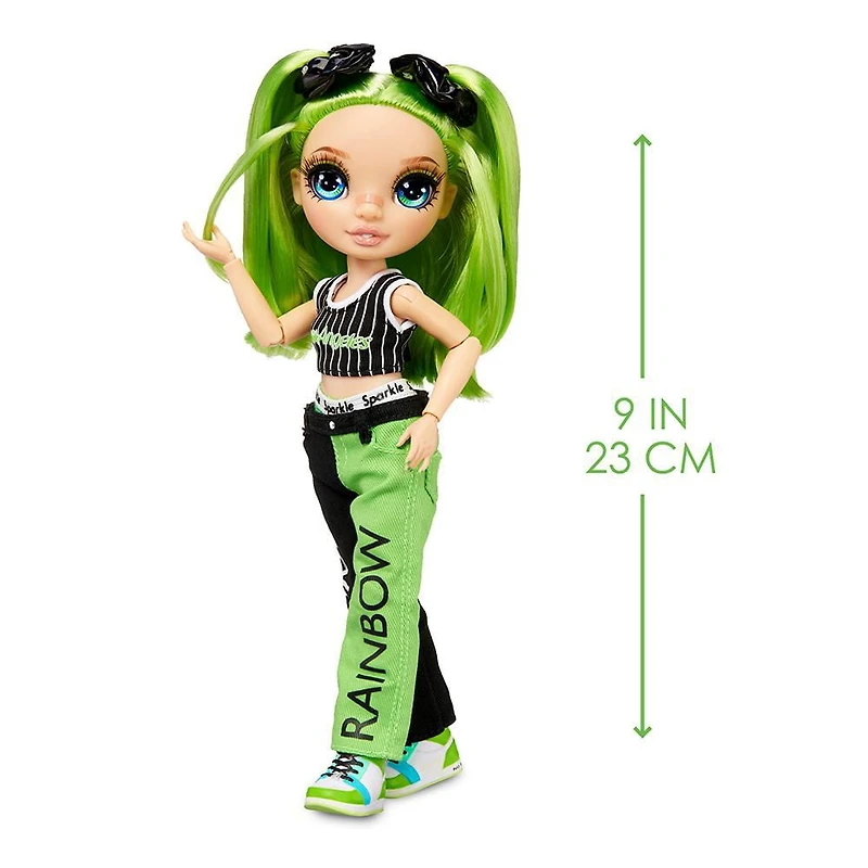 Rainbow High Jr High Jade Hunter - poupée-mannequin VERTE de 9 po (23 cm)