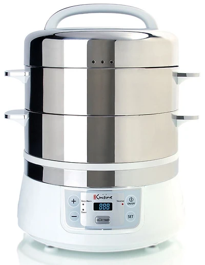 FS2500 Marmite à vapeur Euro Cuisine à 2 niveaux en acier inoxydable