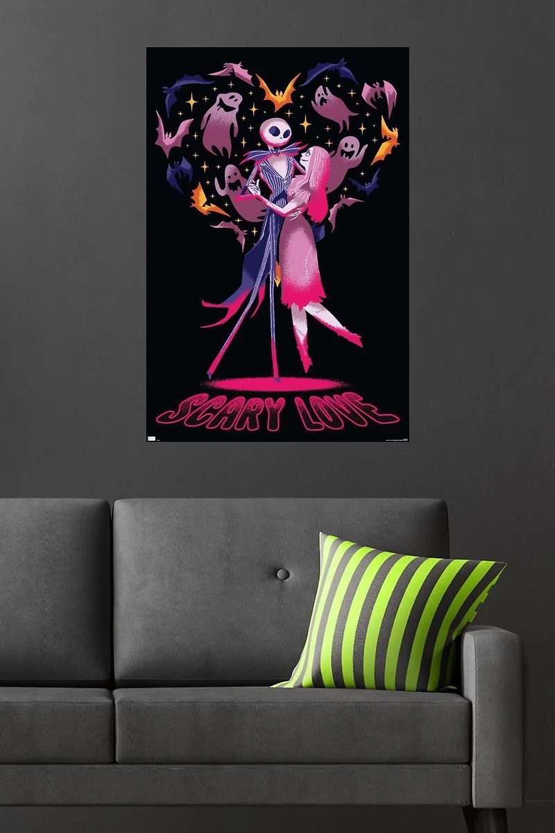 Disney Tim Burton's The Nightmare Before Christmas - Scary Love Wall Poster, 22.375" x 34"
