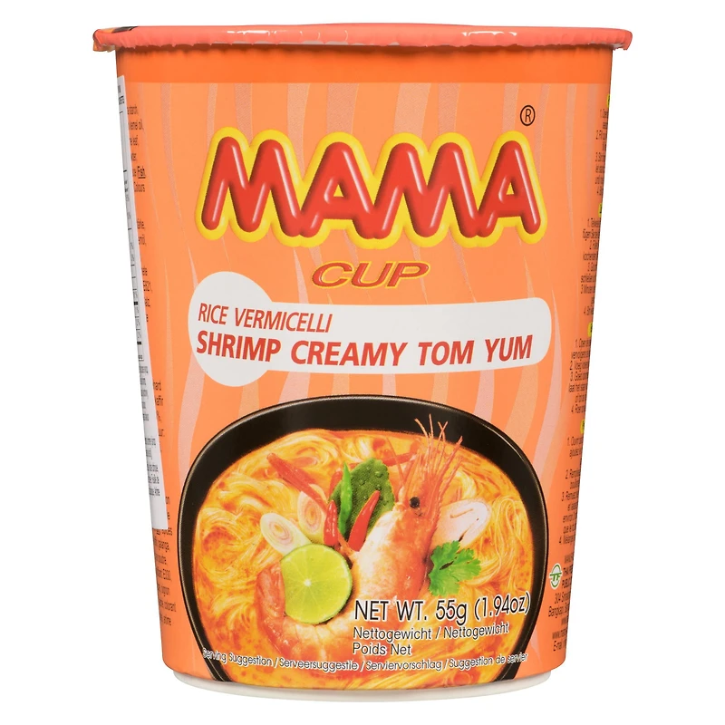 Tasse de vermicelles de riz crémeux Tom Yum