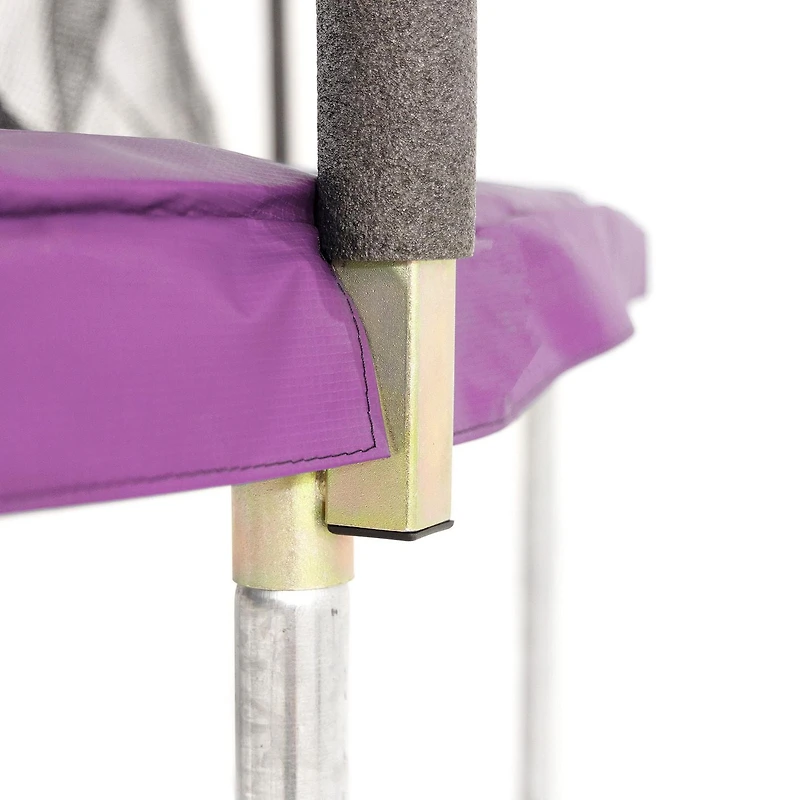 SKYWALKER TRAMPOLINES Trampoline d'extérieur rond violet de 12 pieds pour enfants avec filet de sécurité et coussin à ressorts, homologation ASTM, résistant à la rouille