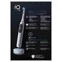 Brosse à dents électrique rechargeable Oral-B Série iO 10 avec brossettes de rechange Nettoyage optimal et brossettes de rechange Soins doux, blanc et chargeur