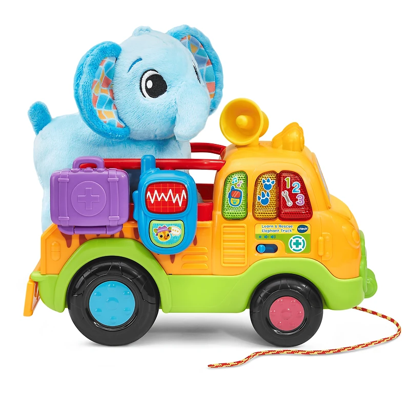 VTech® Learn & Rescue Elephant Truck™ with Plush Elephant Toy - English Version, 12-36 Months, VT ELEPHANT TRUCK EN