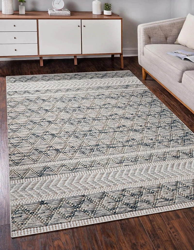 Mirage Macomb Cream & Blue 5' x 7' Area Rug