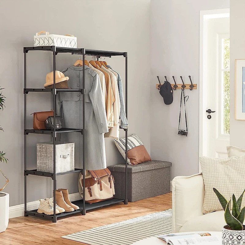 Boutique Home Freestanding Opn Wardrobe Vertical Shelf with Rack and Shelves