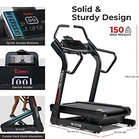 Sunny Health & Fitness Tapis Roulant Premium avec Inclinaison Extrême Ascendante et Descendante, Simulateur d'Entraînement en Montée/Descente - SF-X7200