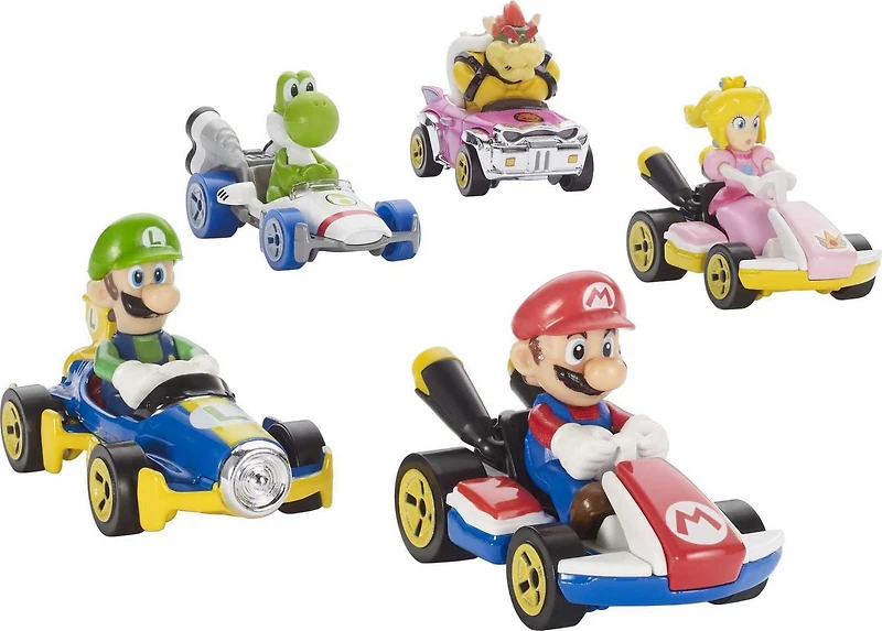Véhicule Mario Standard Mario Kart Hot Wheels en métal moulé sous pression à l’échelle 1:64