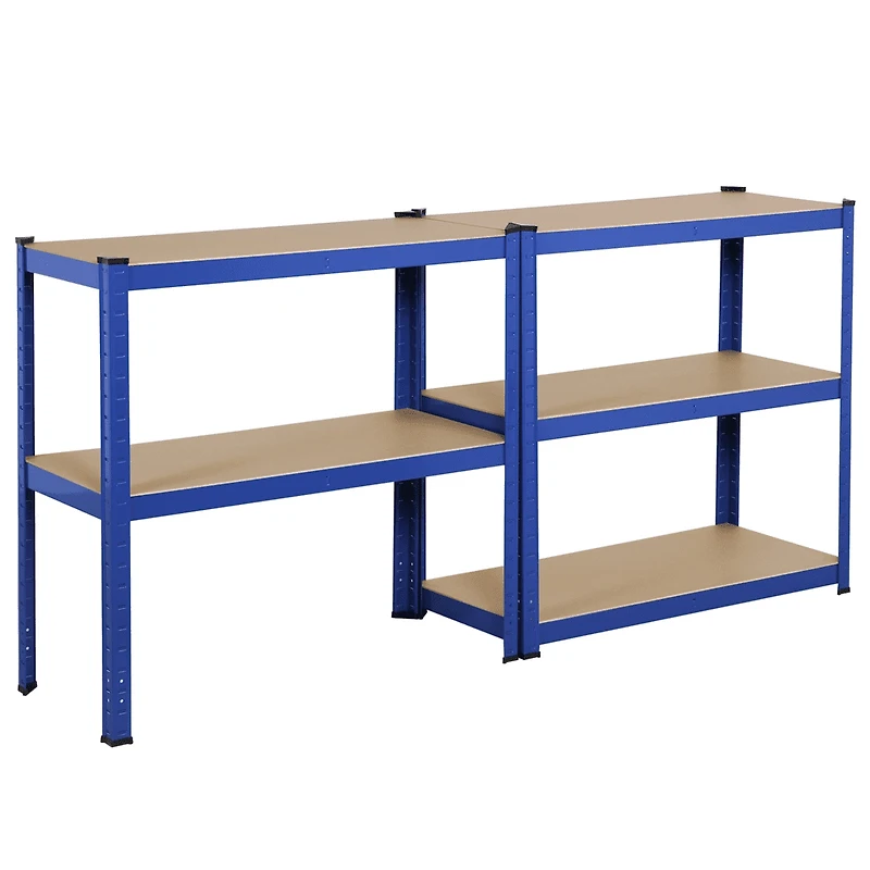 Fullfurnique 71″ Height Metal Storage Rack with Adjustable Shelves, Blue
