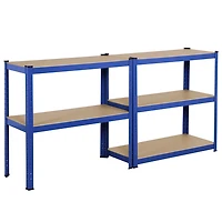 Fullfurnique 71″ Height Metal Storage Rack with Adjustable Shelves, Blue