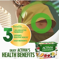 Activia Probiotic Yogurt, Strawberry/Blueberry/Raspberry/Peach, 12 x 100 g