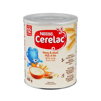 CERELAC Céréales pour bébés Miel et blé avec lait, nutritives, riches en fer