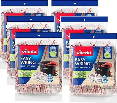 EasyWring Deep Clean Mop Head Replacement, Machine-Washable Refill (6 Pack)