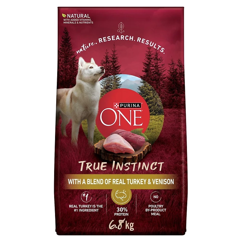 Purina ONE Véritable Instinct Dinde et Venaison, Nourriture Sèche pour Chiens 1,72-12,4 kg