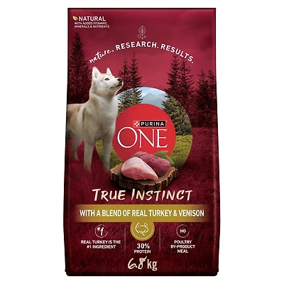 Purina ONE Véritable Instinct Dinde et Venaison, Nourriture Sèche pour Chiens 1,72-12,4 kg