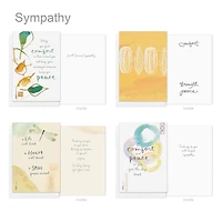 Carlton Cards - Assortiment de 15 cartes de condoléances avec enveloppes et cachets (motifs Kathy Davis, Fleurs aquarelle)