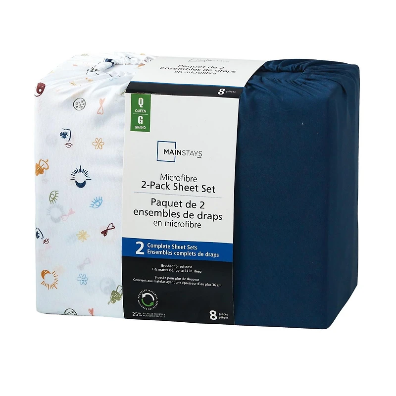 Mainstays 2-Pack Sheet Set Mystical Icons - Back to School!