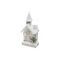 Christmas Led Snow Covered Church 14"