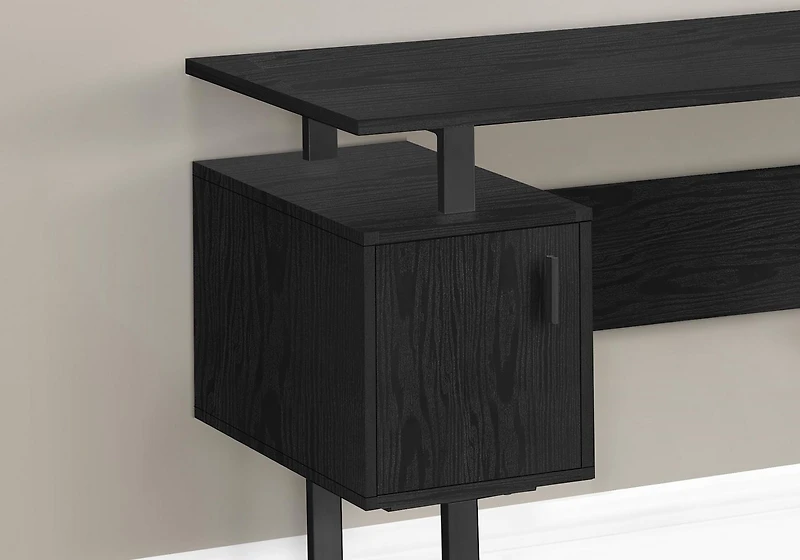 Monarch Specialties Computer Desk, Home Office, Laptop, Storage, 48"l, Work, Metal, Laminate, Black, Contemporary, Modern