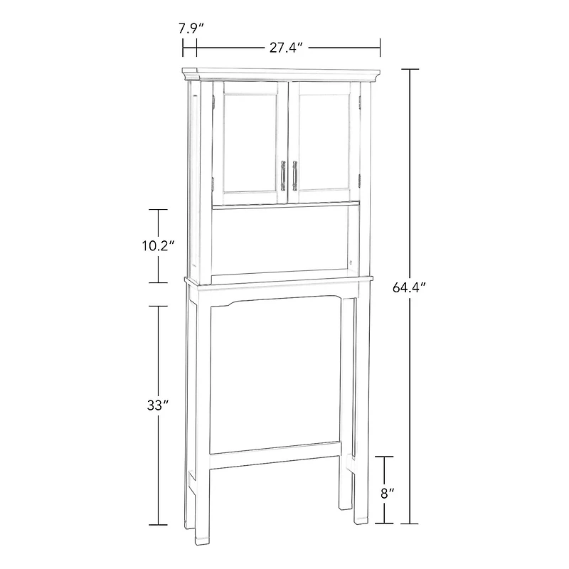 RiverRidge® Home Somerset Collection 27.3-inch W x 64.2-inch H x 7.87-inch D Spacesaver in Gray