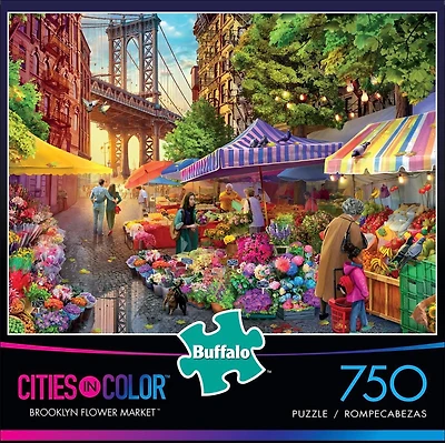 Buffalo Games - Le puzzle Cities in Color - Brooklyn Flower Market - en 750 pièces
