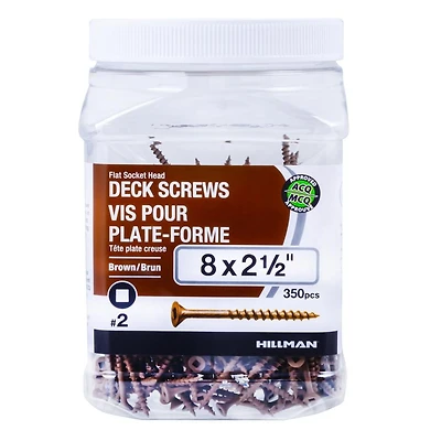 VIS À PLAT # 8X2 1/2 PLAT SOC UNC - BRUNE
