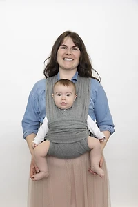 Snüg - Ready-to-wear ergonomic baby wrap, no tying or buckling, designed for skin-to-skin