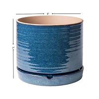 Better Homes & Gardens 6" Ceramic Round Planter Pot-Teal, Flower pot